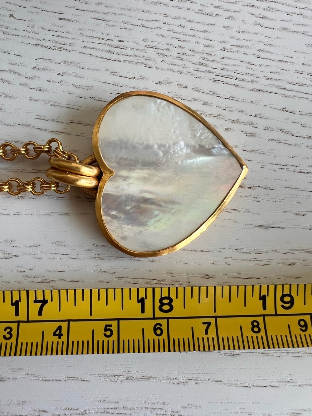 Julie Vos Gold-Plated Heart Pendant Necklace with Mother-of-Pearl - Picture 6 of 6